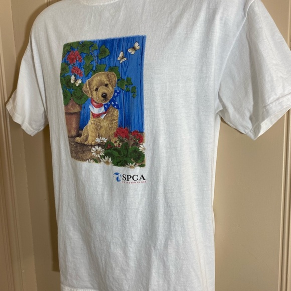 Vintage 2000’s SPCA Patriotic Dog T-Shirt Large - Picture 2 of 4